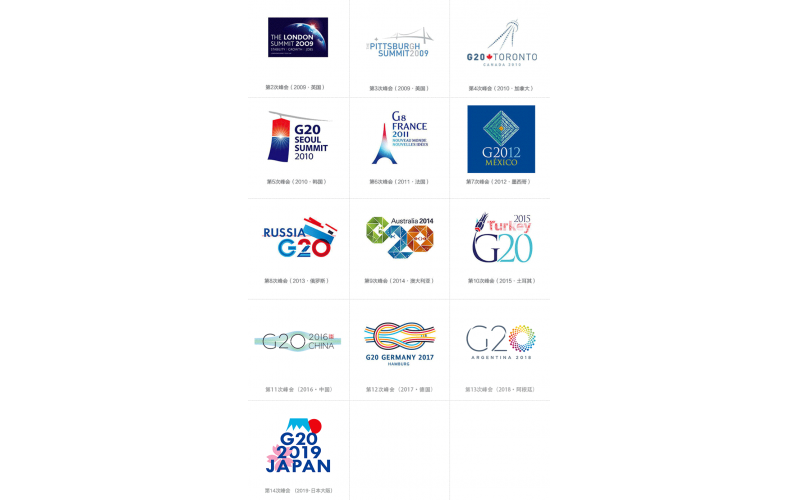歷屆的G20峰會與日本G20標(biāo)志設(shè)計(jì)欣賞